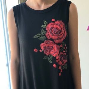 Black sleeveless top